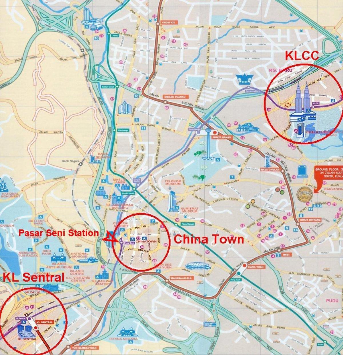 chinatown malásia mapa