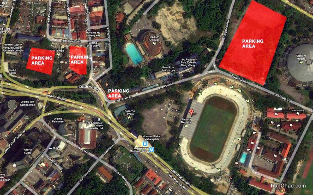 Mapa do estádio de negara