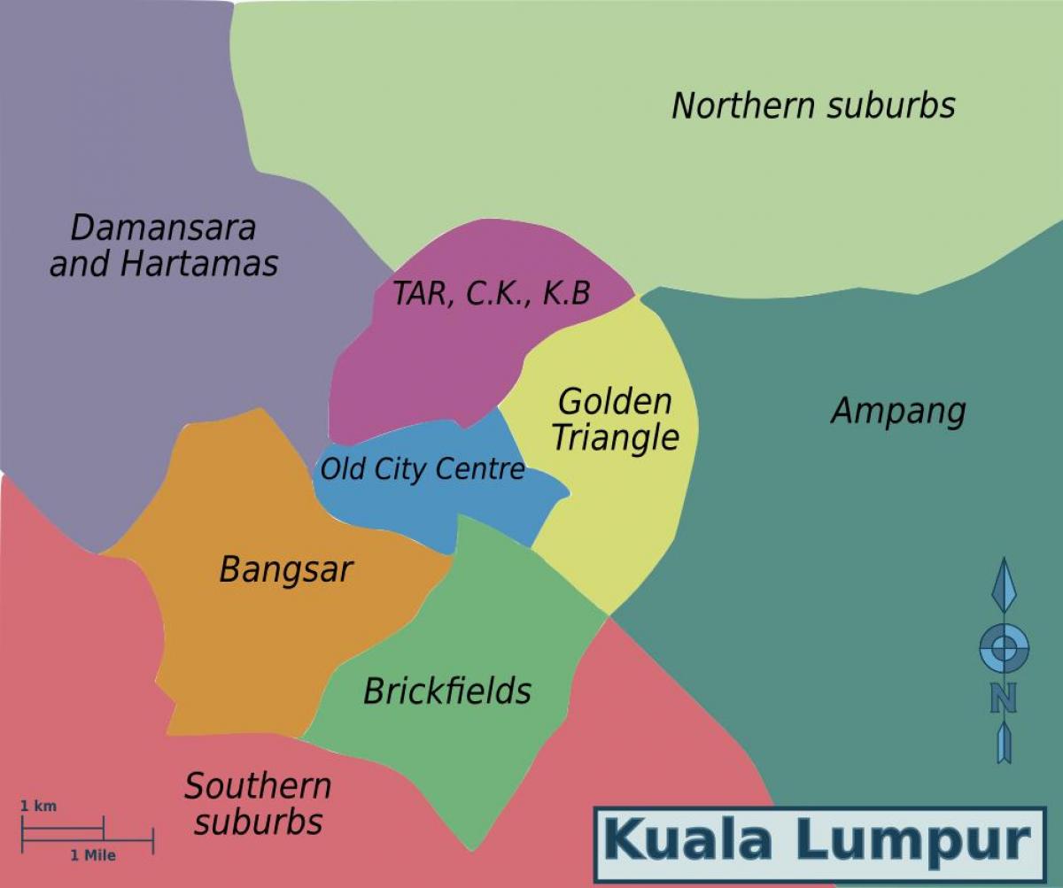 mapa do distrito de kuala lumpur