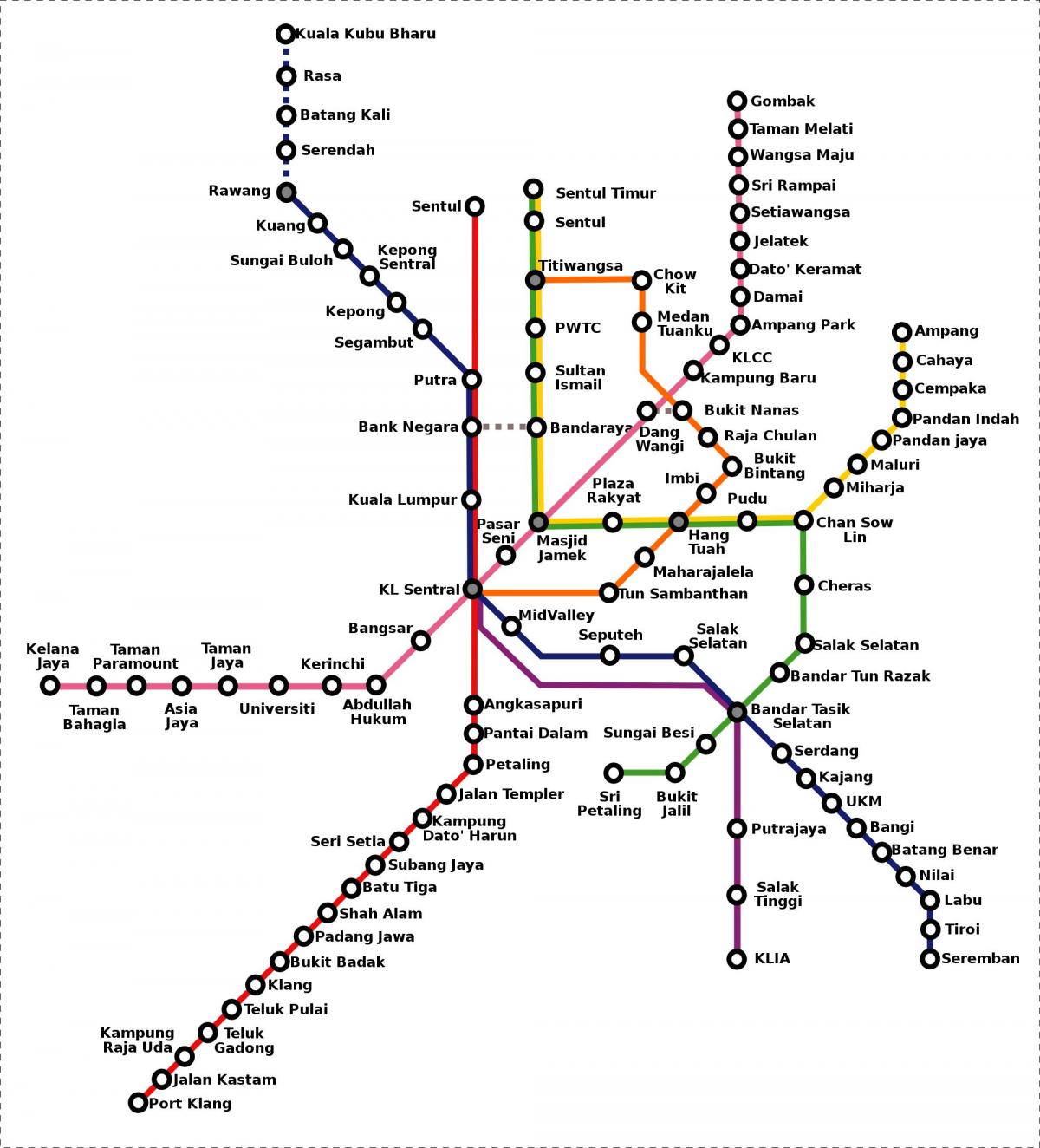 malásia mapa do metropolitano