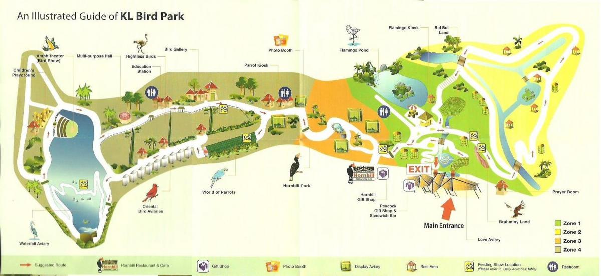 kuala lumpur parque das aves mapa