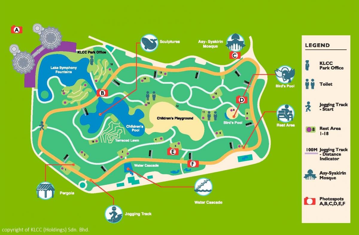 Mapa do parque klcc