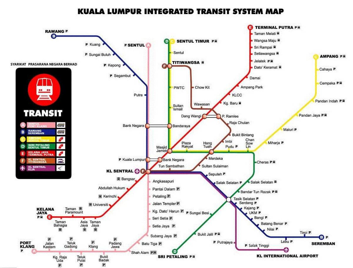 metrô mapa de kuala lumpur