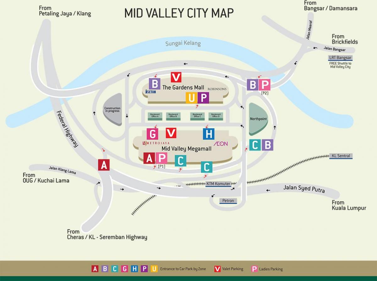 Mapa de mid valley mall