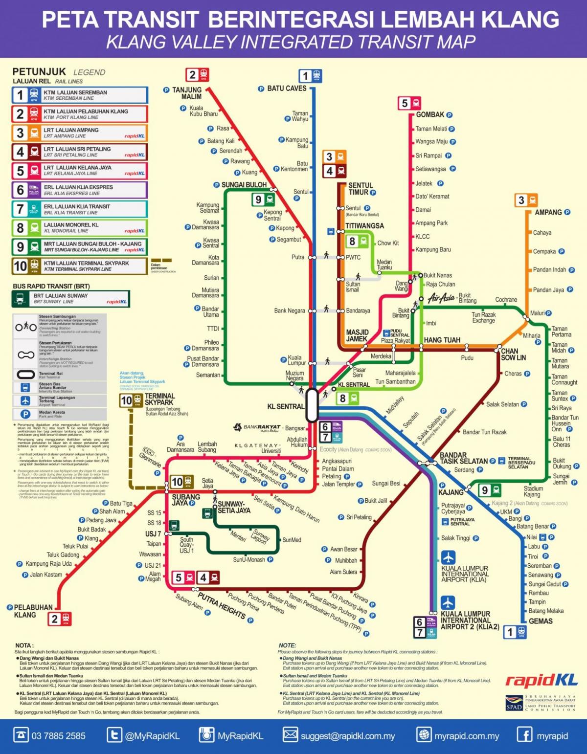 kl estação de mrt (metro mapa de rotas