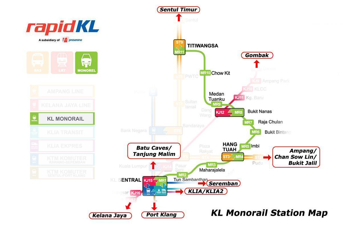 malásia linha de trem mapa