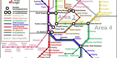 De transporte público o mapa de kuala lumpur