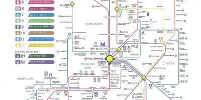 Kuala lumpur trânsito ferroviário mapa