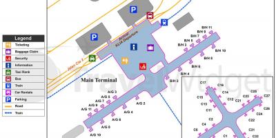 Aeroporto em Kuala lumpur a principal terminal mapa