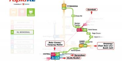 Malásia linha de trem mapa