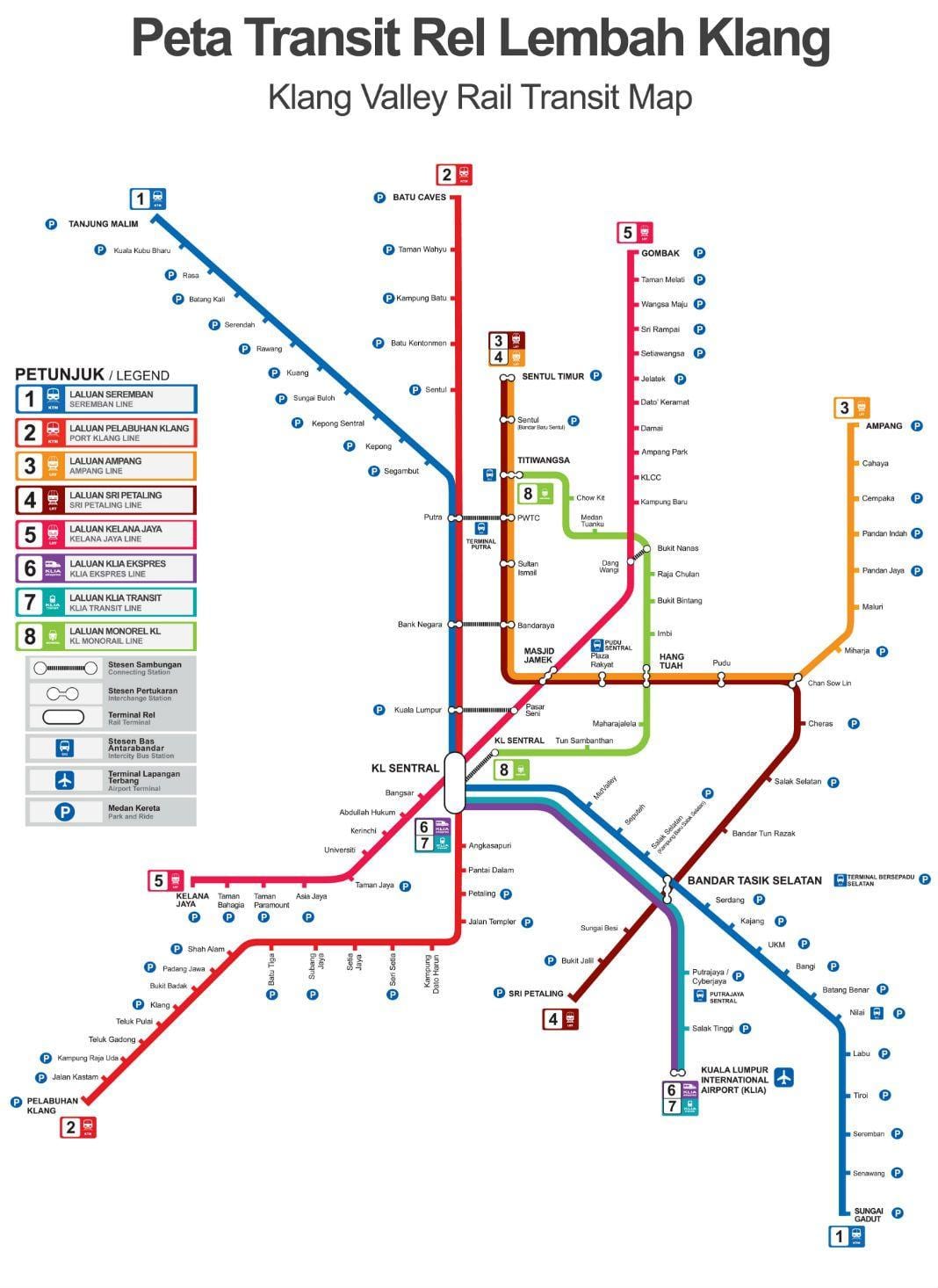 kuala lumpur estação de trem mapa
