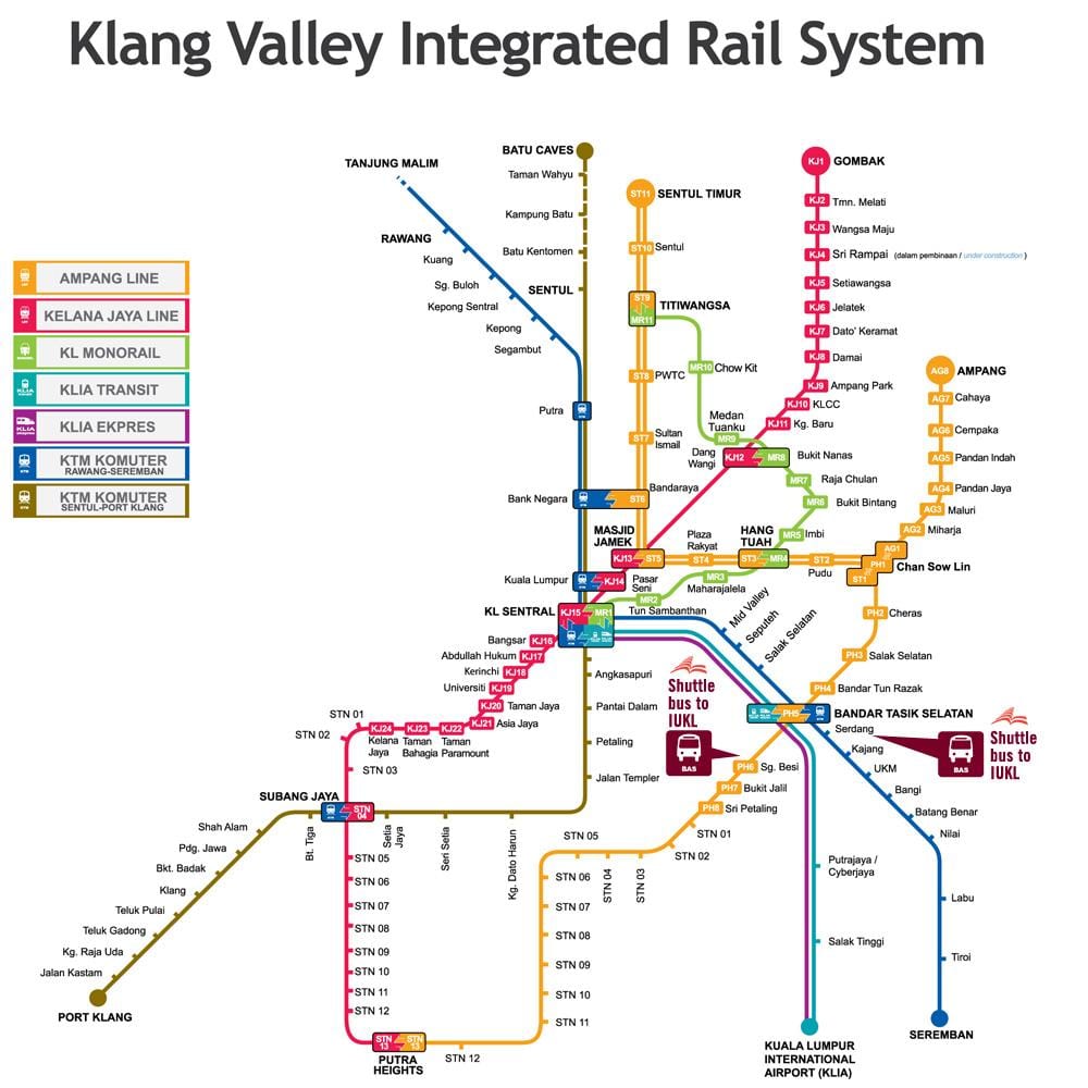 kuala lumpur estação ferroviária mapa
