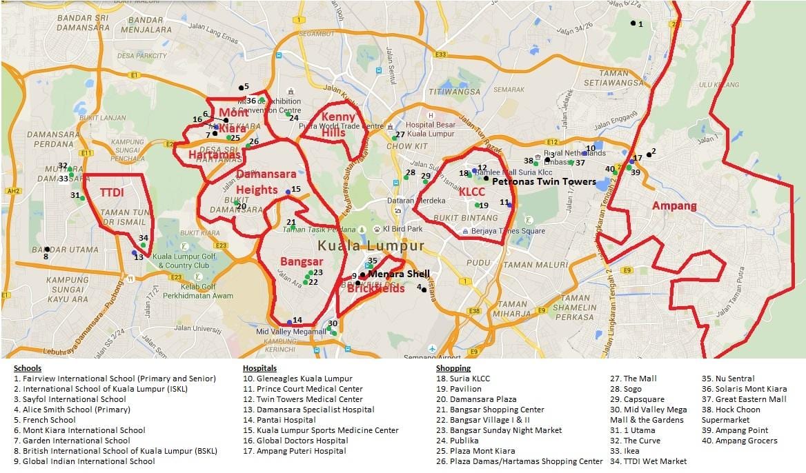 kuala lumpur no mapa