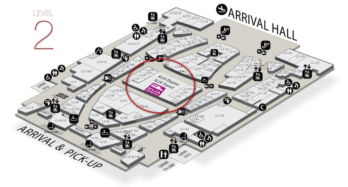 klia2 chegada mapa