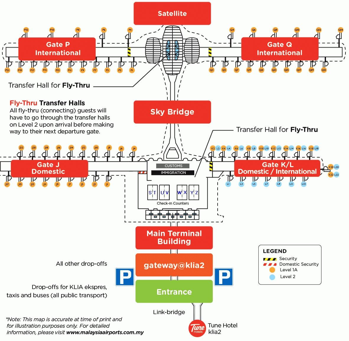 klia2 portão mapa