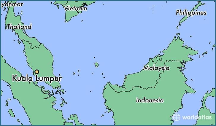 Mapa de kuala lumpur localização