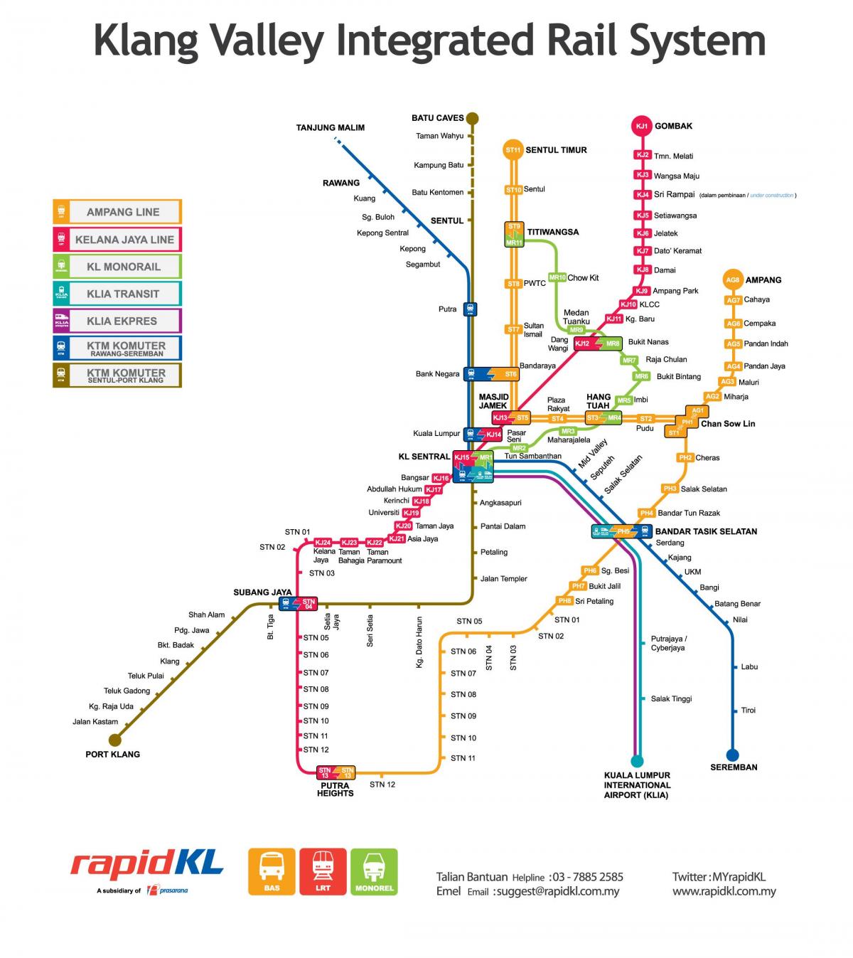 malásia transporte mapa