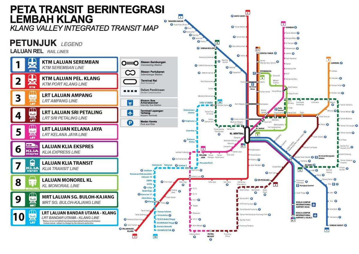 lrt estação de kuala lumpur mapa