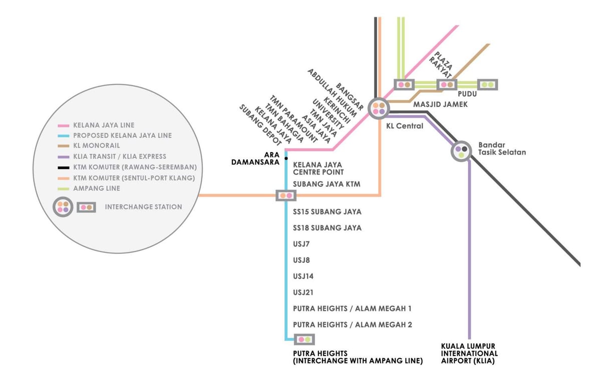 ampang park lrt estação mapa
