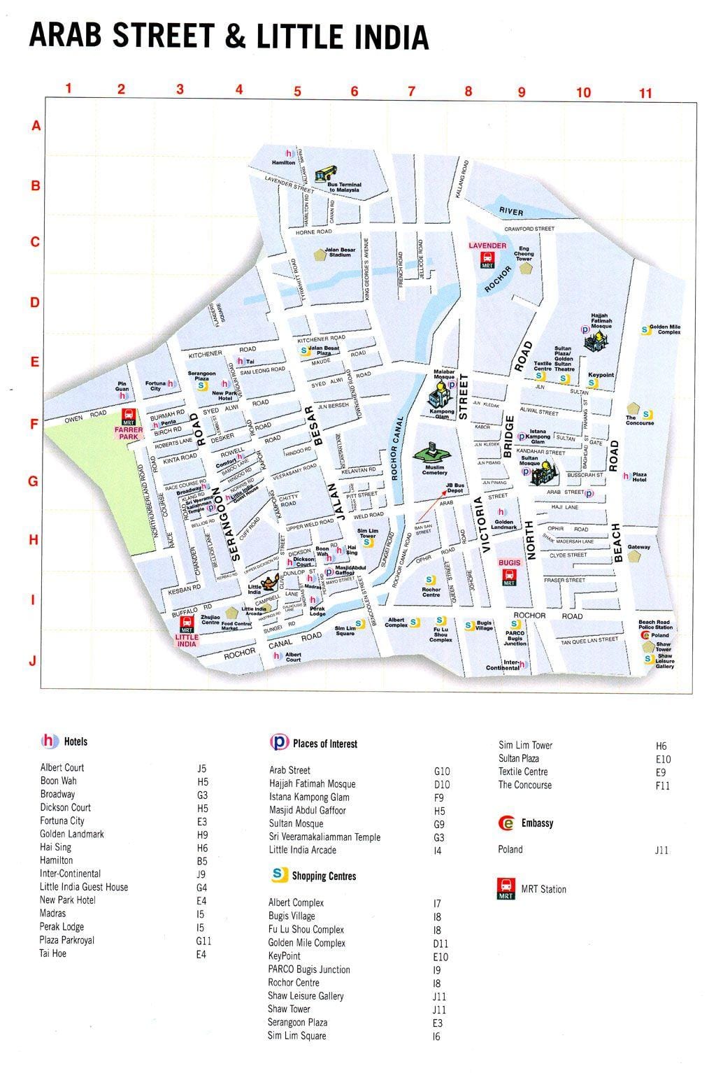 Mapa da rua árabe kuala lumpur