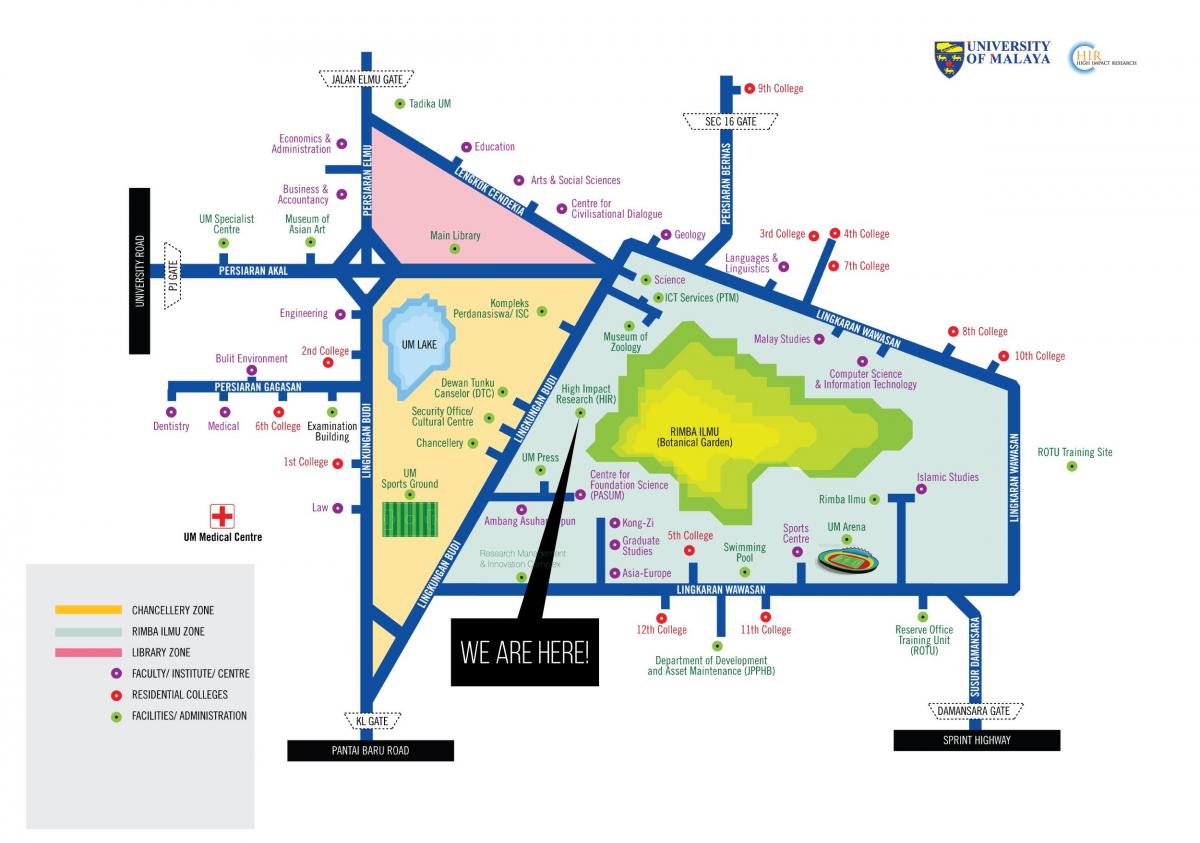 Mapa da universidade de malaya
