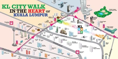 Kuala lumpur passeio a pé mapa