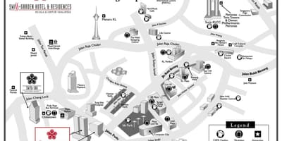 Triângulo de ouro em kuala lumpur mapa