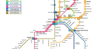 Malásia transporte mapa