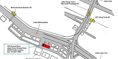 Hang tuah estação de monocarril mapa