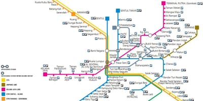 Mapa de transporte público malásia