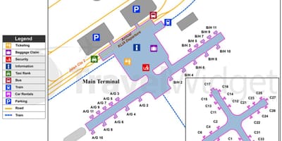 Aeroporto em Kuala lumpur a principal terminal mapa