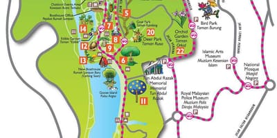 Mapa de perdana jardim botânico